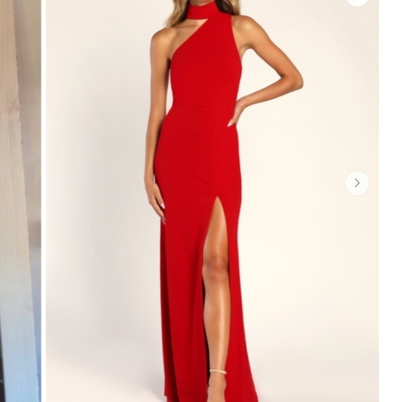 LULU's Sexy Prom Wedding Elegant Assymetrical One Shoulder Mermaid Trumpet Maxi - Picture 4 of 5